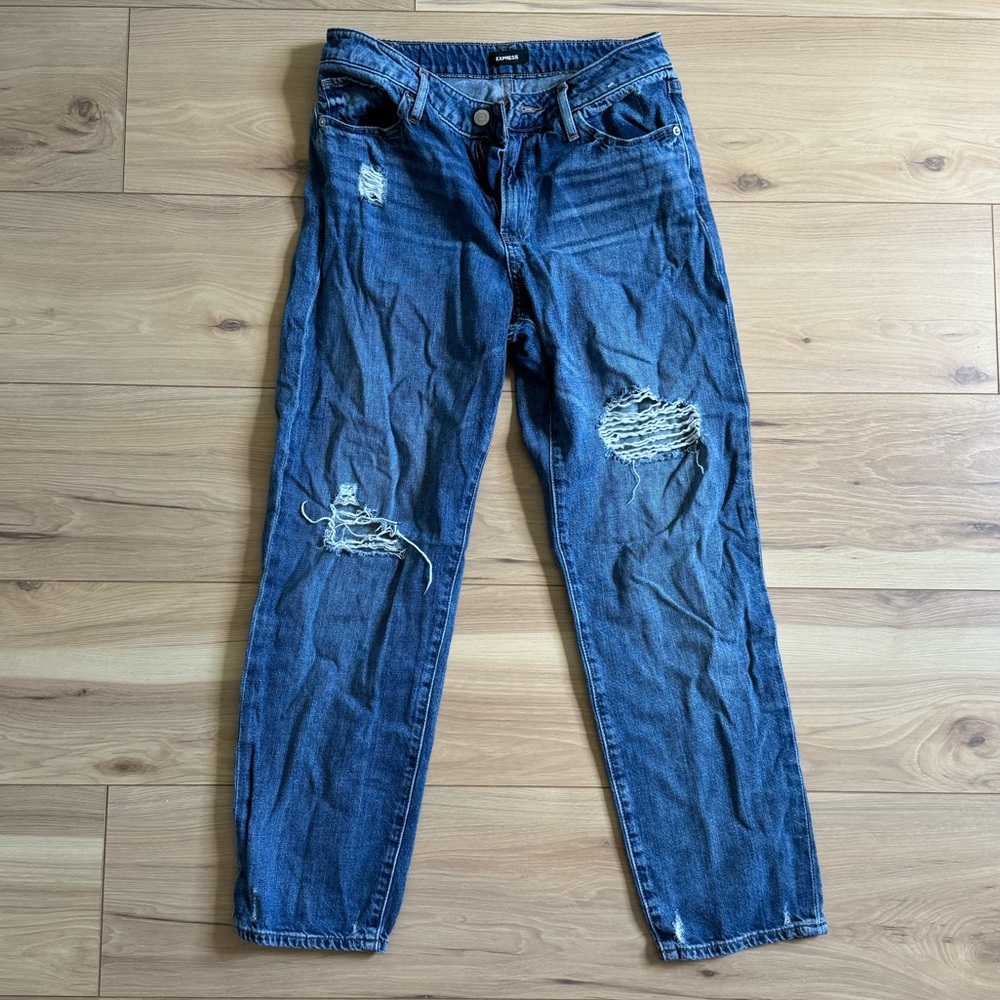 Express Boyfriend Mid Rise Jeans